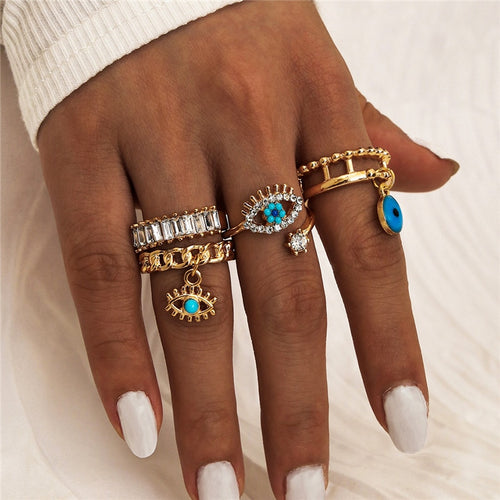 Kristall Ring Set